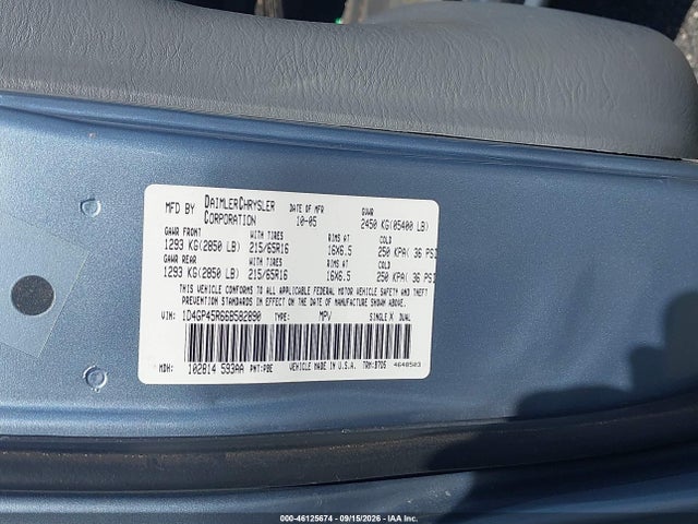 Продажа на аукционе авто 2006 Dodge Caravan Sxt, vin: 1D4GP45R66B582890, номер лота: 46125674
