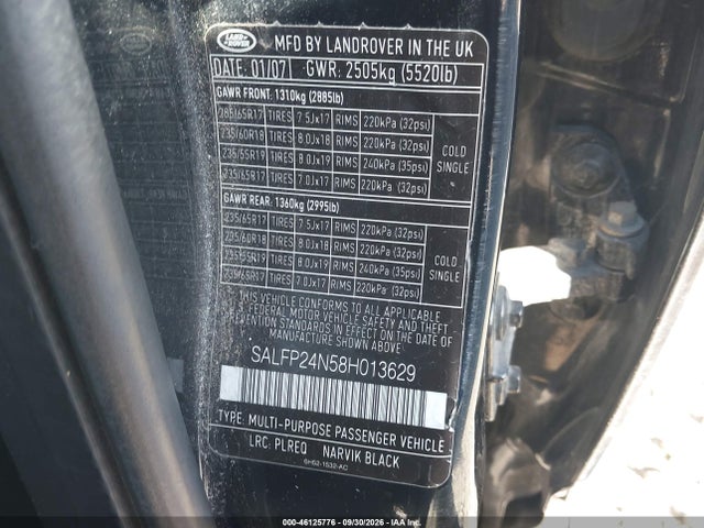 Продажа на аукционе авто 2008 Land Rover Lr2 Se, vin: SALFP24N58H013629, номер лота: 46125776