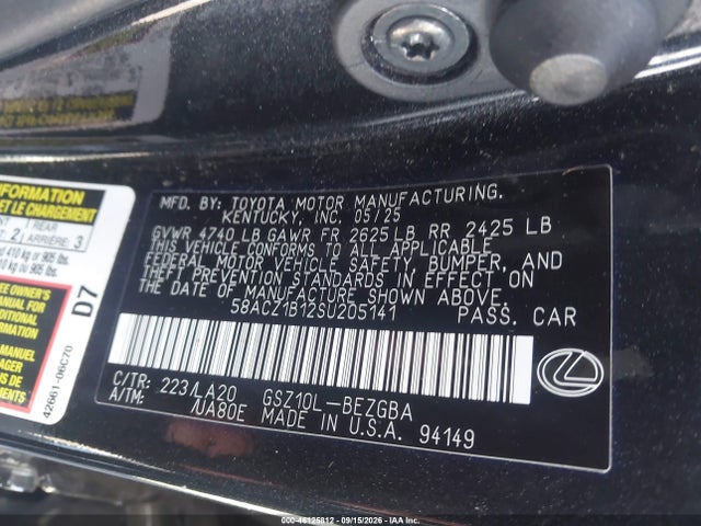 Lexus ES 350 2025 58ACZ1B12SU205141 Image 9