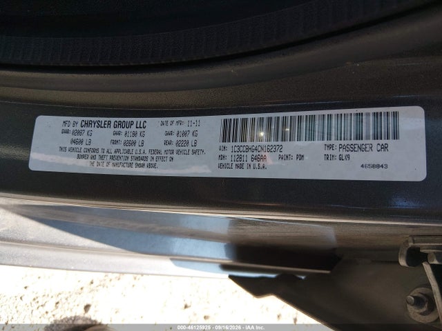 Aukcja sprzedaży 2012 Chrysler 200 S, vin: 1C3CCBHG4CN162372, numer aukcji: 46125925