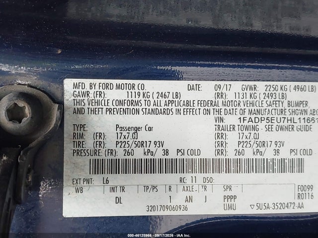 Продажа на аукционе авто 2017 Ford C-max Energi Se, vin: 1FADP5EU7HL116611, номер лота: 46125966