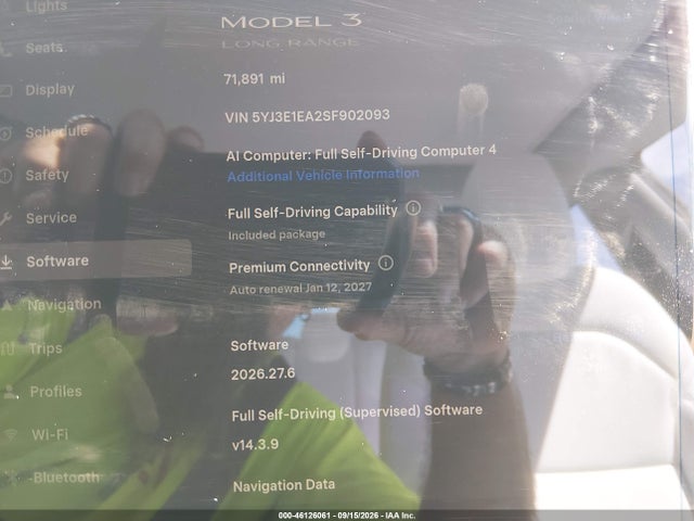 Продаж на аукціоні авто 2025 Tesla Model 3 Long Range Rear-wheel Drive/standard Rear-wheel Drive, vin: 5YJ3E1EA2SF902093, номер лоту: 46126061