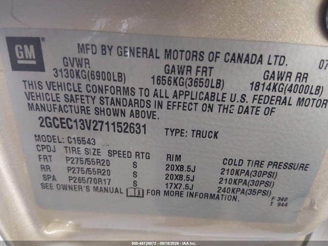 Продажа на аукционе авто 2007 Chevrolet Silverado 1500 Classic Ls, vin: 2GCEC13V271152631, номер лота: 46126072