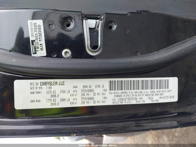 Продаж на аукціоні авто 2009 Dodge Ram 1500 Slt/sport/trx, vin: 1D3HB18T79S767760, номер лоту: 46126113