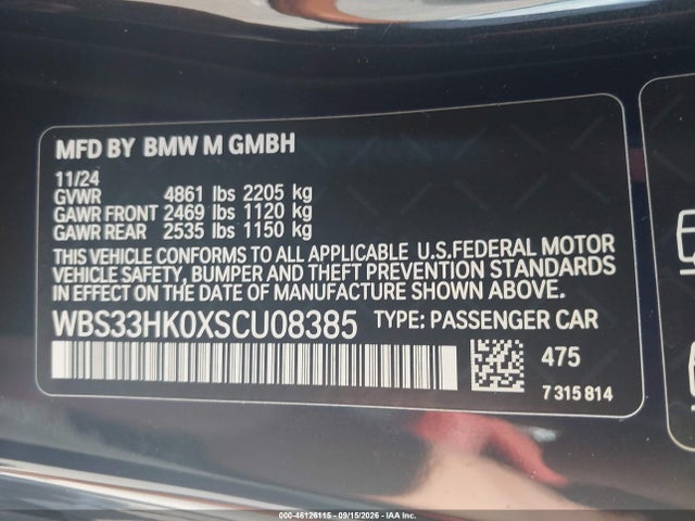 BMW M4 Competition Xdrive 2025 WBS33HK0XSCU08385 Image 9