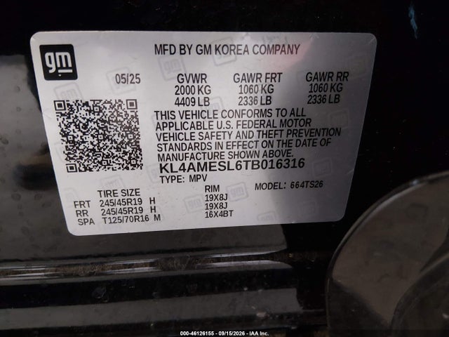 Продажа на аукционе авто 2026 Buick Encore Gx Sport Touring Awd, vin: KL4AMESL6TB016316, номер лота: 46126155