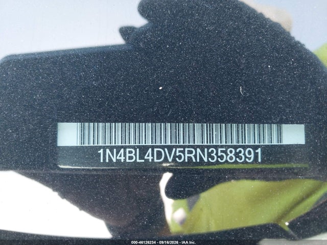2024 Nissan Altima Sv Fwd მანქანა იყიდება აუქციონზე, vin: 1N4BL4DV5RN358391, აუქციონის ნომერი: 46126234