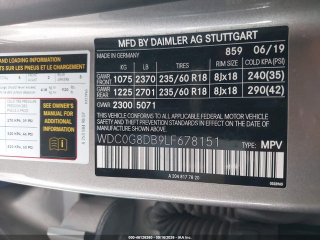 WDC0G8DB9LF678151 Mercedes-Benz GLC 300