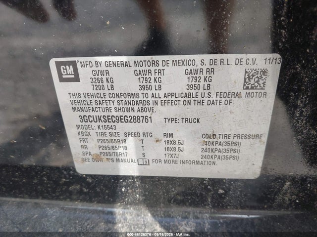 Chevrolet Silverado 1500 2lz 2014 3GCUKSEC9EG288761 Image 9