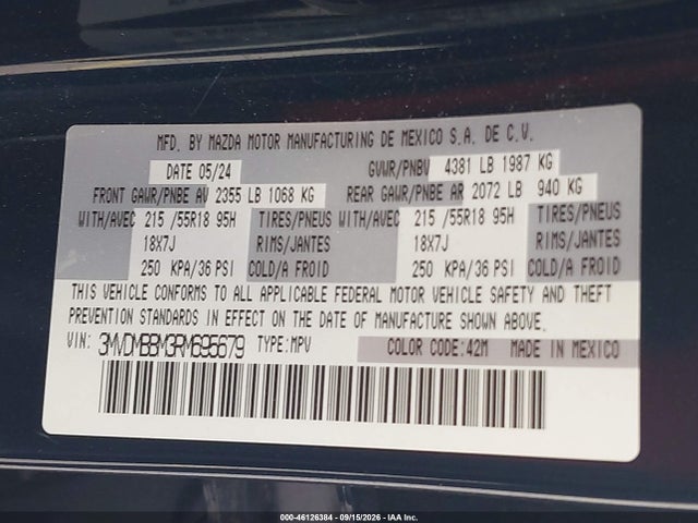 Aukcja sprzedaży 2024 Mazda Cx-30 2.5 S Select Sport, vin: 3MVDMBBM3RM695679, numer aukcji: 46126384