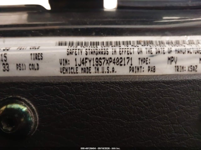 Продаж на аукціоні авто 1999 Jeep Wrangler Sport, vin: 1J4FY19S7XP402171, номер лоту: 46126404