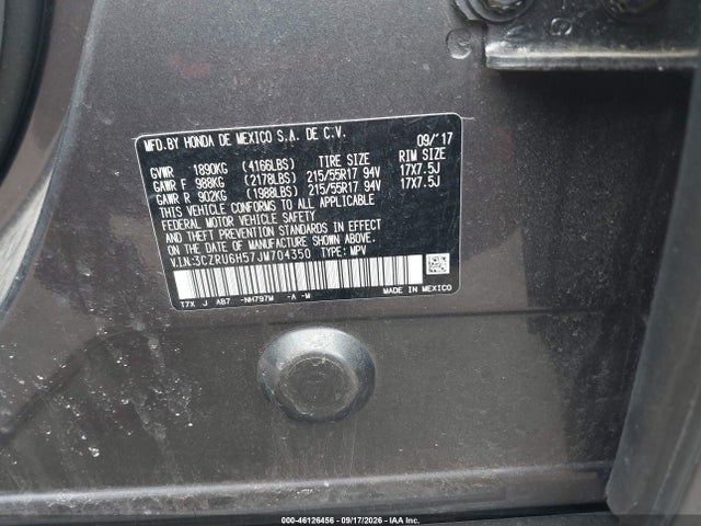 Продаж на аукціоні авто 2018 Honda Hr-v Ex, vin: 3CZRU6H57JM704350, номер лоту: 46126456