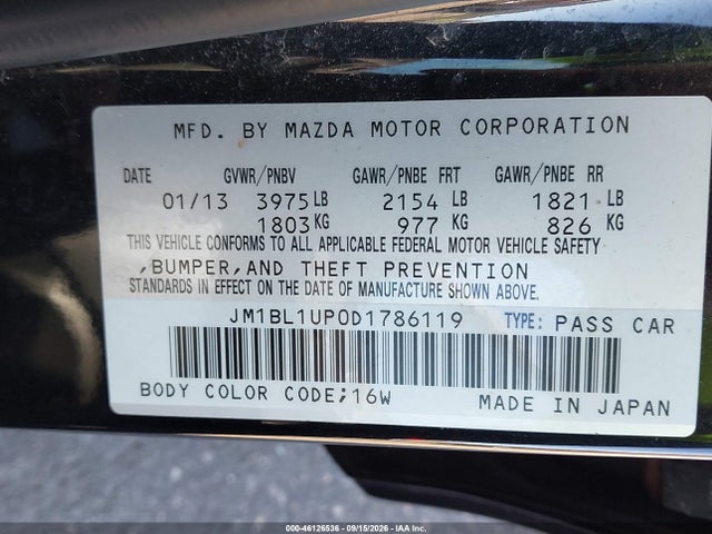 Продаж на аукціоні авто 2013 Mazda Mazda3 I Sport, vin: JM1BL1UP0D1786119, номер лоту: 46126536
