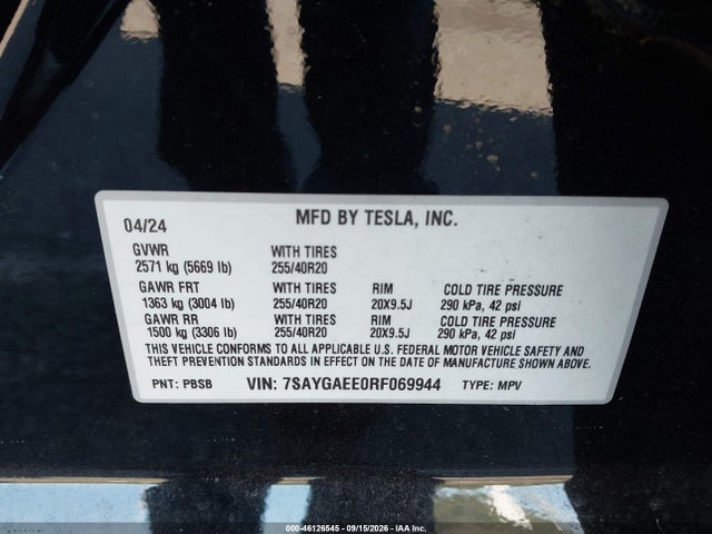 7SAYGAEE0RF069944 Tesla Model Y Long Range Dual Motor All-wheel Drive