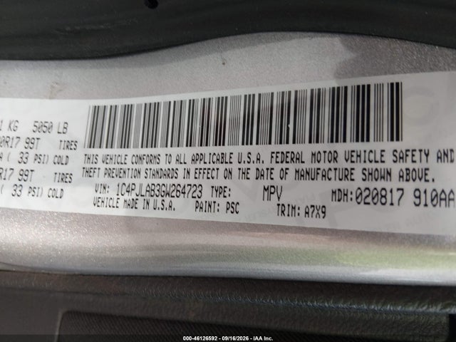 Продаж на аукціоні авто 2016 Jeep Cherokee Sport, vin: 1C4PJLAB3GW264723, номер лоту: 46126592