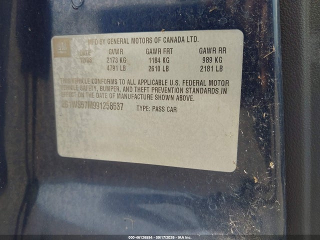 Aukcja sprzedaży 2009 Chevrolet Impala Police, vin: 2G1WS57M991258537, numer aukcji: 46126594