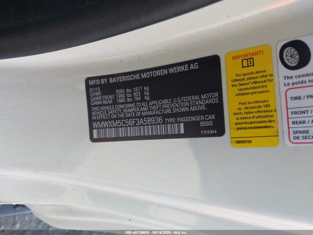 Продаж на аукціоні авто 2015 Mini Hardtop Cooper, vin: WMWXM5C56F3A58936, номер лоту: 46126608
