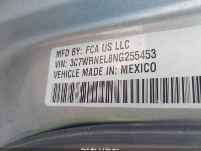 46126704 :رقم المزاد ، 3C7WRNEL8NG255453 vin ، 2022 Ram 5500 Chassis Tradesman/slt/laramie/limited مزاد بيع