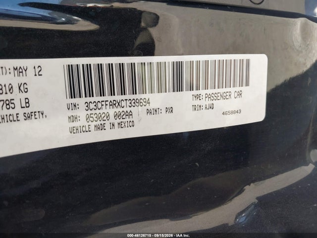 Продажа на аукционе авто 2012 Fiat 500 Pop, vin: 3C3CFFARXCT339694, номер лота: 46126715