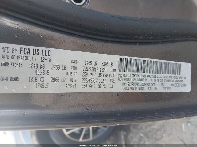 2018 Dodge Journey Se მანქანა იყიდება აუქციონზე, vin: 3C4PDCAB4JT533168, აუქციონის ნომერი: 46126735