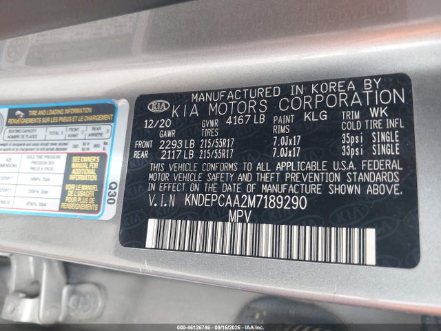 Продаж на аукціоні авто 2021 Kia Seltos Lx, vin: KNDEPCAA2M7189290, номер лоту: 46126746