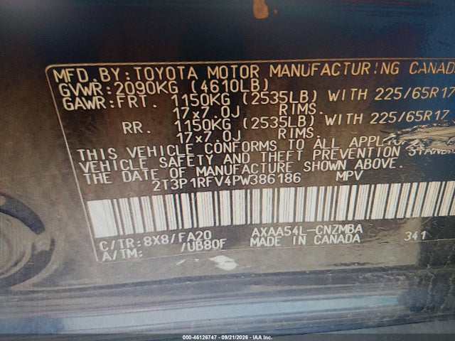 Aukcja sprzedaży 2023 Toyota Rav4 Xle, vin: 2T3P1RFV4PW386186, numer aukcji: 46126747