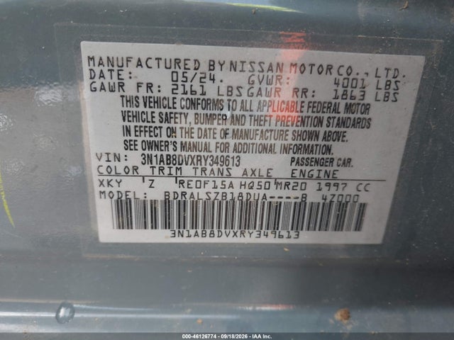Продажа на аукционе авто 2024 Nissan Sentra Sr Xtronic Cvt, vin: 3N1AB8DVXRY349613, номер лота: 46126774