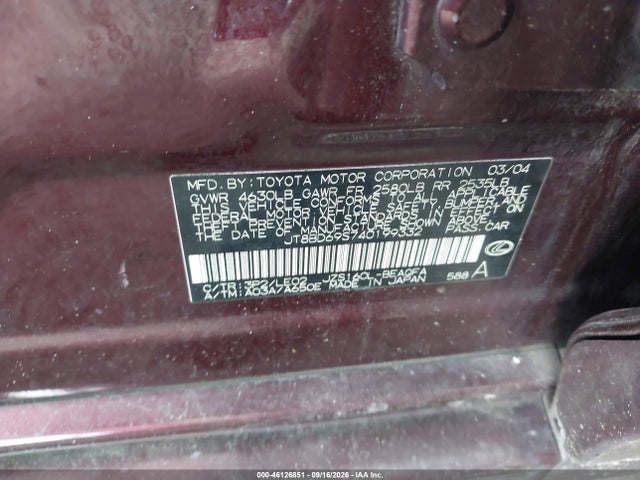 Aukcja sprzedaży 2004 Lexus Gs 300, vin: JT8BD69S740199332, numer aukcji: 46126851
