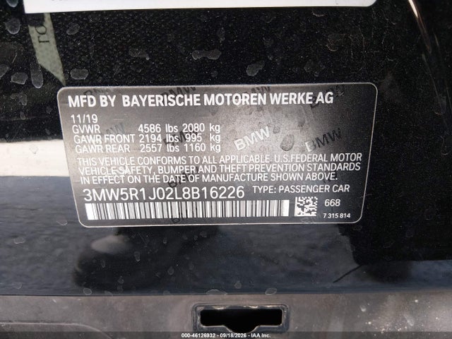 BMW 330I 2020 3MW5R1J02L8B16226 Image 9