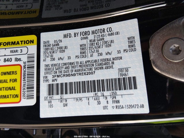 Ford Bronco Sport Big Bend 2026 3FMCR9BN9TRE62007 Image 9