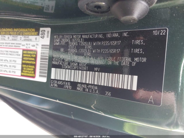 Toyota SIENNA LE 2023 5TDKRKEC8PS140981 Image 9