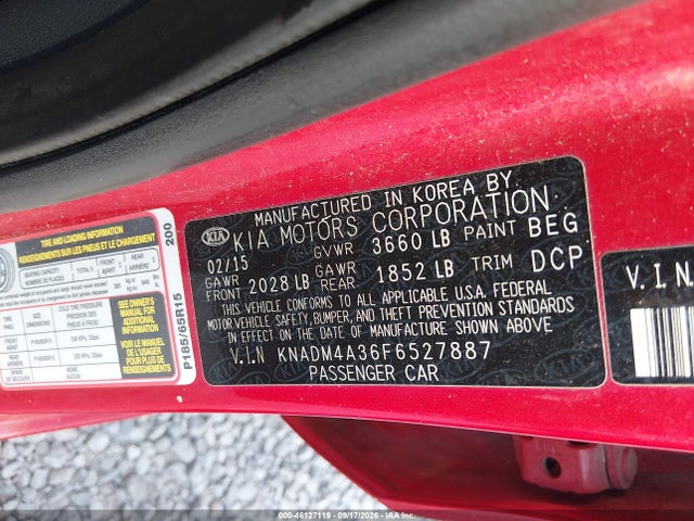 Aukcja sprzedaży 2015 Kia Rio Lx, vin: KNADM4A36F6527887, numer aukcji: 46127119