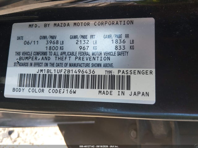 Продаж на аукціоні авто 2011 Mazda Mazda3 I Sport, vin: JM1BL1UF2B1496436, номер лоту: 46127142