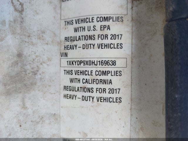 46127144 :رقم المزاد ، 1XKYDP9X0HJ169638 vin ، 2017 Kenworth T680 مزاد بيع