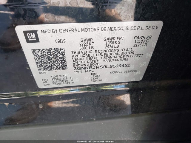 Aukcja sprzedaży 2020 Chevrolet Blazer Awd 3lt, vin: 3GNKBJRS0LS539431, numer aukcji: 46127167