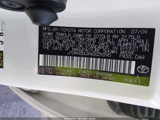 Продажа на аукционе авто 2010 Toyota Prius Iv, vin: JTDKN3DUXA0029290, номер лота: 46127310