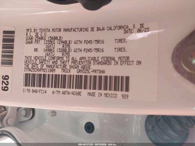 Toyota Tacoma Sr5 V6 2023 3TMAZ5CNXPM211809 Image 9