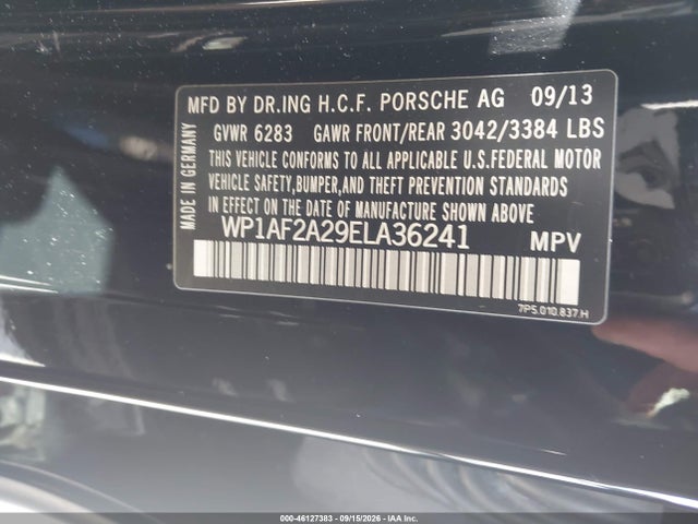 2014 Porsche Cayenne Diesel მანქანა იყიდება აუქციონზე, vin: WP1AF2A29ELA36241, აუქციონის ნომერი: 46127383
