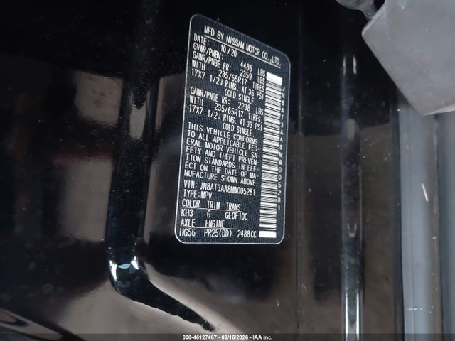 Aukcja sprzedaży 2021 Nissan Rogue S Fwd, vin: JN8AT3AA8MW005281, numer aukcji: 46127467
