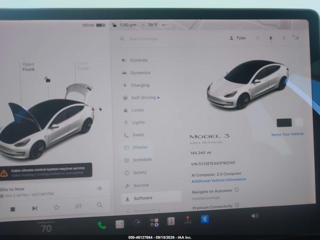 2018 Tesla Model 3 მანქანა იყიდება აუქციონზე, vin: 5YJ3E1EA6JF162143, აუქციონის ნომერი: 46127684