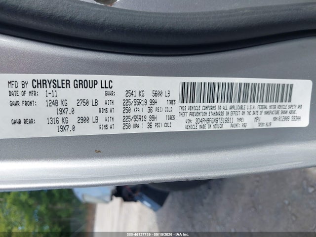 Aukcja sprzedaży 2011 Dodge Journey Lux, vin: 3D4PH9FGXBT516911, numer aukcji: 46127739