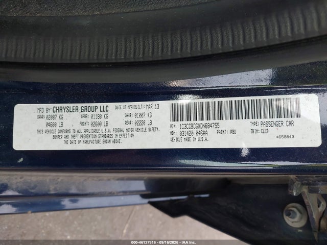Aukcja sprzedaży 2013 Chrysler 200 Limited, vin: 1C3CCBCGXDN684755, numer aukcji: 46127916
