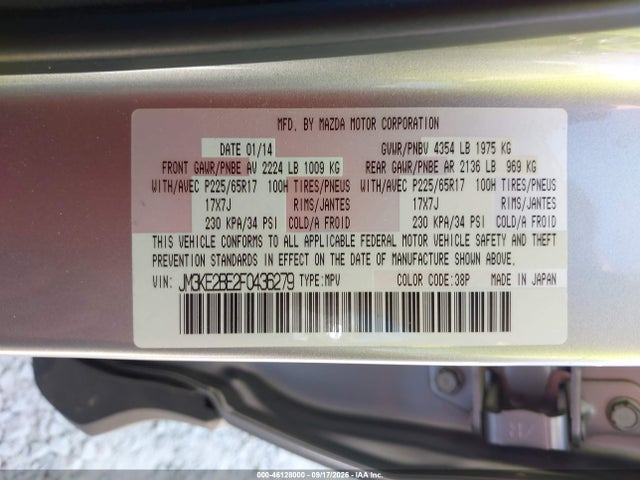 Aukcja sprzedaży 2015 Mazda Cx-5 Sport, vin: JM3KE2BE2F0436279, numer aukcji: 46128000