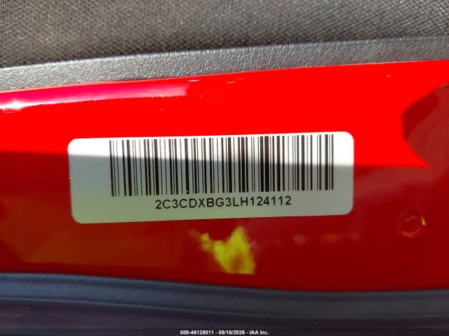 46128011 :رقم المزاد ، 2C3CDXBG3LH124112 vin ، 2020 Dodge Charger Sxt Rwd مزاد بيع