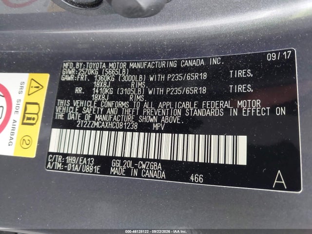 2T2ZZMCAXHC081238 Lexus RX 350