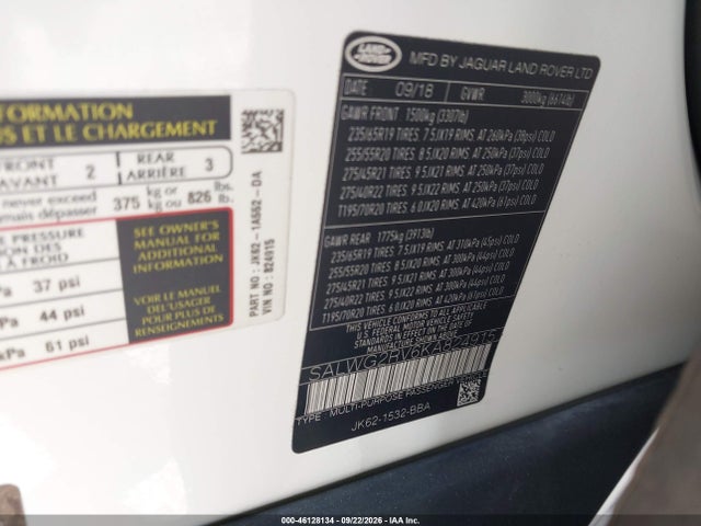 SALWG2RV6KA824915 Land Rover Range Rover Sport Se
