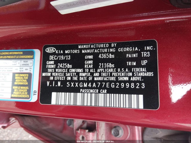 Продажа на аукционе авто 2014 Kia Optima Lx, vin: 5XXGM4A77EG299823, номер лота: 46128165