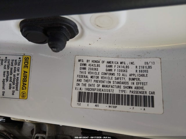 Продажа на аукционе авто 2014 Honda Accord Hybrid Ex-l, vin: 1HGCR6F59EA000672, номер лота: 46128347