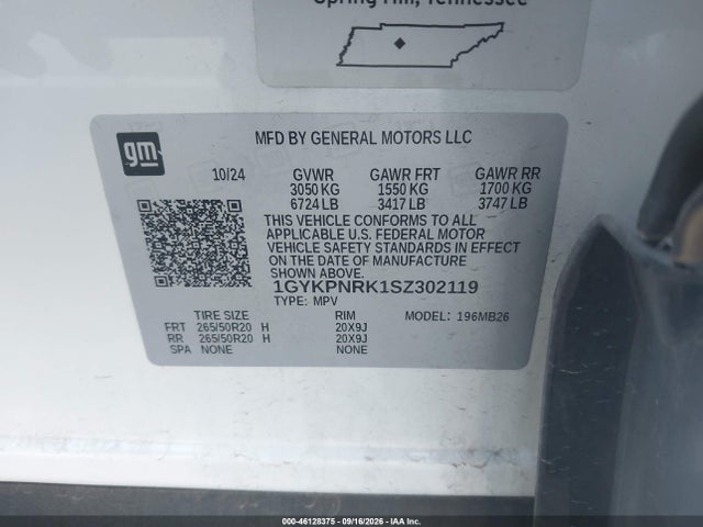 1GYKPNRK1SZ302119 Cadillac Lyriq Luxury 1 Rwd