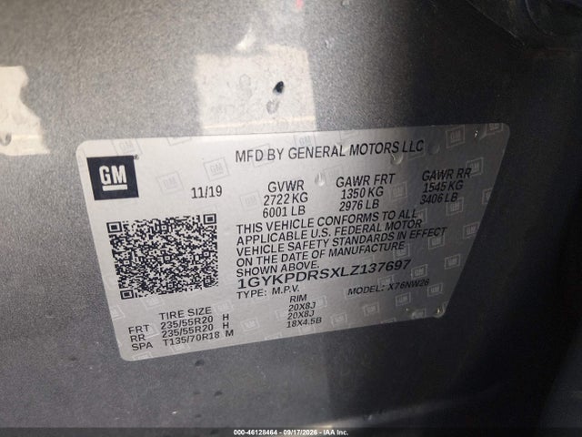 Продаж на аукціоні авто 2020 Cadillac Xt6 Awd Premium Luxury, vin: 1GYKPDRSXLZ137697, номер лоту: 46128464